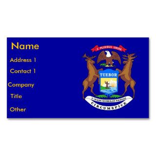 Business Card with Flag of Michigan U.S.A.