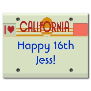 California Plates Post Cards