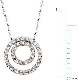 14 karat white gold Diamond Circle Necklace Pendant Necklaces Jewelry