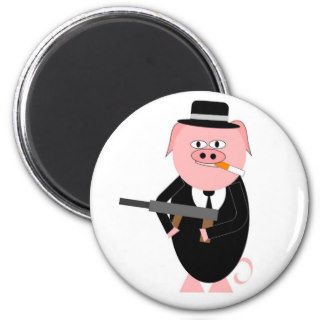 Gangster Pig Magnet