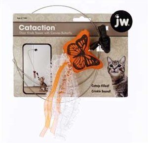 JW Pet Company Canvas Butterfly with Door Knob Teaser Catnip Toy  Jw Pet Company Cat Toy 