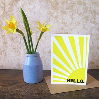 hello greeting card by paper heart
