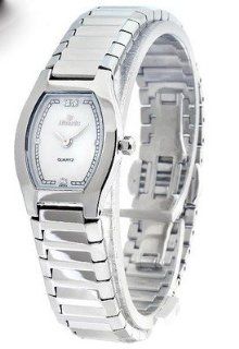 WOMENS NIVADA SUPER SLIM SWISS WATCH SILVER STAINLESS STEEL WHITE DIAMOND DIAL WATER RESISTANT Watches