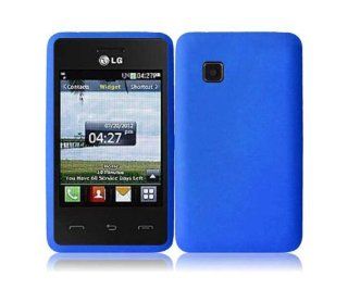 eFuture(TM) Solid Jelly Soft Silicone Case Cover for LG 840G  Dark Blue +eFuture's nice Keyring Cell Phones & Accessories