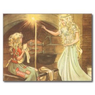 Vintage Cinderella and Fairy Godmother Postcards