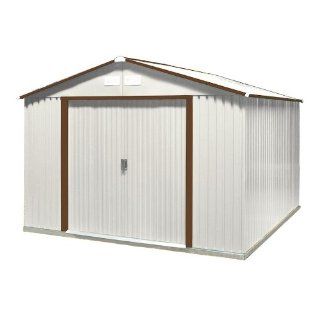 DuraMax Model 50234 10x8 Colossus Metal Shed with foundation, brown trim  Storage Sheds  Patio, Lawn & Garden
