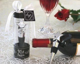 Wine Bottle Stopper Wish Upon A Star with Rhinestone Accents in Tall Showcase Display Box (24 per order) Wedding Favors Kitchen & Dining