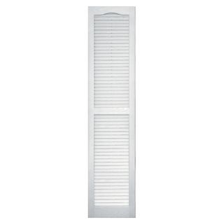 Vantage 2 Pack White Louvered Vinyl Exterior Shutters (Common 63 in x 14 in; Actual 62.5 in x 13.875 in)