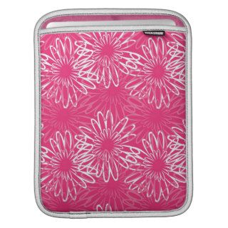 Hot Pink Summer Floral Pattern Sleeves For iPads