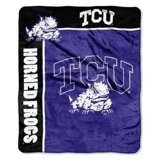 NCAA TCU Horned Frogs 50 Inch by 60 Inch Raschel Plush Throw "School Spirit" Design  Sports Fan Automotive Flags  Sports & Outdoors