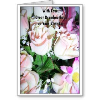 Great Grandmother Birthday Card Silk Roses