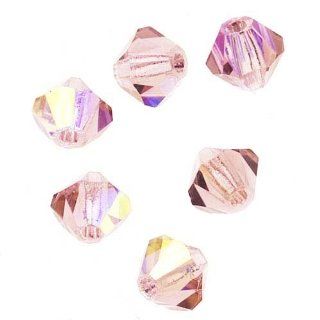 Preciosa Czech Crystal Bicones Glass Beads 4mm "Light Rose AB" (50)