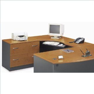 Bush Furniture Series C Left L Shape Wood Desk in Natural Cherry   Office Desks