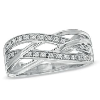 CT. T.W. Diamond Multi Row Crossover Band in Sterling Silver