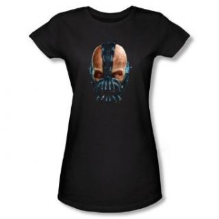 Batman Dark Knight Rises Painted Bane Short Sleeve Tee Juniors Black T Shirt Large Movie And Tv Fan T Shirts Clothing