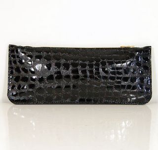 hand crafted textured leather clutch bag by de lacy