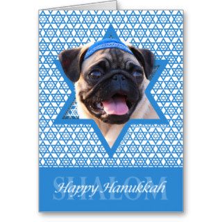 Hanukkah Star of David   Pug Greeting Card