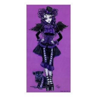 Kitty Purple Gothic Victorian Angel Poster
