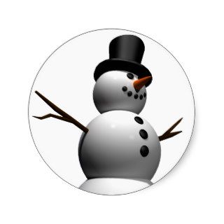 3D Snowman Stickers