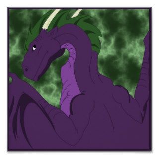 Cool Purple And Green Dragon Print