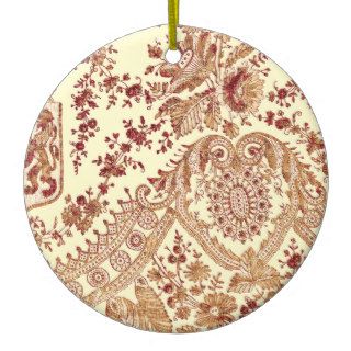 Gold And Red Lace Christmas Tree Ornaments