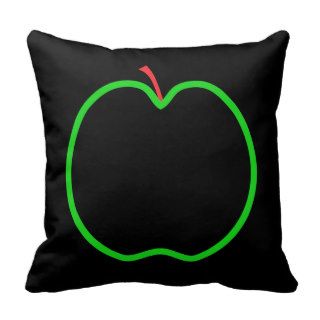 Black, Red and Green Apple Design. Throw Pillow