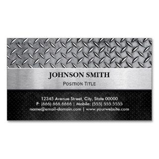 Cool Embossed Diamond Cut and Brushed Heavy Metal Business Card Template