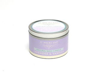 lavender and vanilla natural wax candle by at wicks end