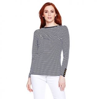 DG2 by Diane Gilman Classic Striped Boatneck Tee