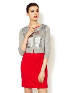 Cropped Cashmere Sequin Cardigan by Erin Fetherston
