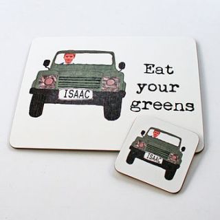 personalised four wheel drive placemat by snapdragon