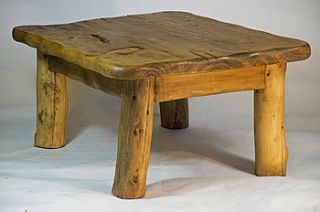 rustic handcrafted small wooden coffee table by kwetu