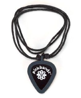 Pickbandz Necklace Silicone Pick Holder in Timberwolf Gray   Fits All Musical Instruments