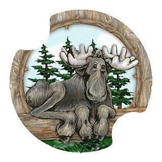 Big Sky Moose Carsters   Coasters for Your Car Kitchen & Dining
