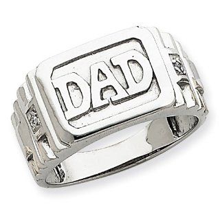 14k White Gold G H SI2 Quality Diamond men's DAD Ring. Metal Wt  5.01g Jewelry