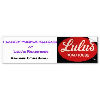 Lulu's Roadhouse Bumper Sticker Purple Balloons