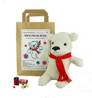 sock polar bear craft kit by sock creatures