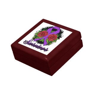 Domestic Violence Survivor Rose Grunge Tattoo Jewelry Boxes