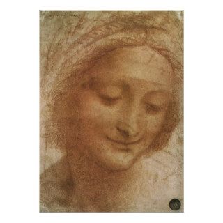 Sketch Portrait of Saint Anne by Leonardo da Vinci Posters