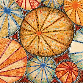 orange circles card by fiona willis artwork
