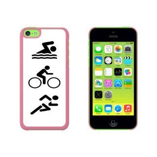 Triathlete Swim Bike Run   Triathlon Snap On Hard Protective Case for Apple iPhone 5C   Pink Cell Phones & Accessories