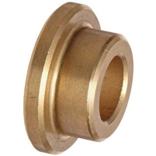 Bunting Bearings CFM006010006 Cast Bronze C93200 SAE 660 Flanged Sleeve Bearings, 6mm Bore x 10mm OD x 6mm Length   14mm Flange OD x 2mm Flange Thick