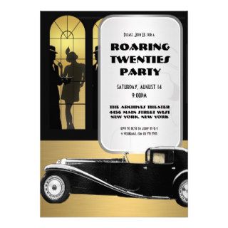 Vintage Roaring 20's Retro Theme Flapper Party Personalized Invitation