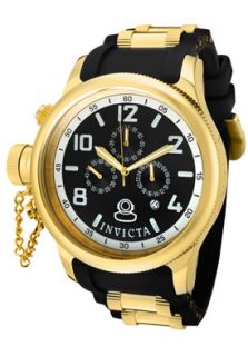 Invicta 1801  Watches,Mens Russian Diver Chronograph Black Dial Black Polyurethane, Chronograph Invicta Quartz Watches