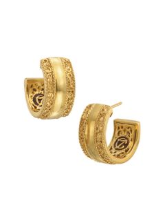 Pompeii Gold Filigree Hoop Earrings by DeLatori