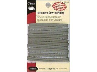 Dritz 656 13 Reflective Sew In Pipling, Gray