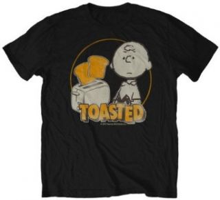Peanuts Charlie Brown Toasted Super Soft Black T Shirt Clothing