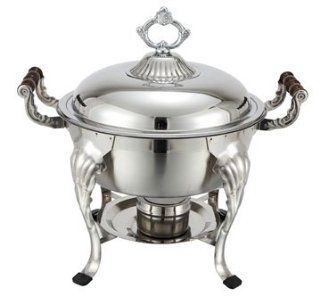 Winco   Crown Collection Chafing Dish Designed for Formal Occasions   5 Qt. with Dome Cover, Round Kitchen & Dining