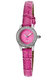 Invicta 13661  Watches,Womens Angel White Crystal Hot Pink Dial Hot Pink Genuine Leather, Casual Invicta Quartz Watches