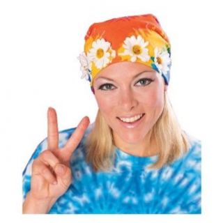 Tie Dyed Bandana with Daisy Trim Costume Wigs Clothing